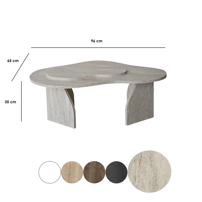 Hanah Home Mesa de centro Melted - Travertino